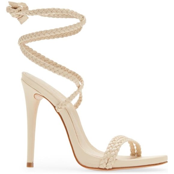 SCHUTZ Shoes - Schutz Jada Braided Ankle Tie Sandal in Egg Shell